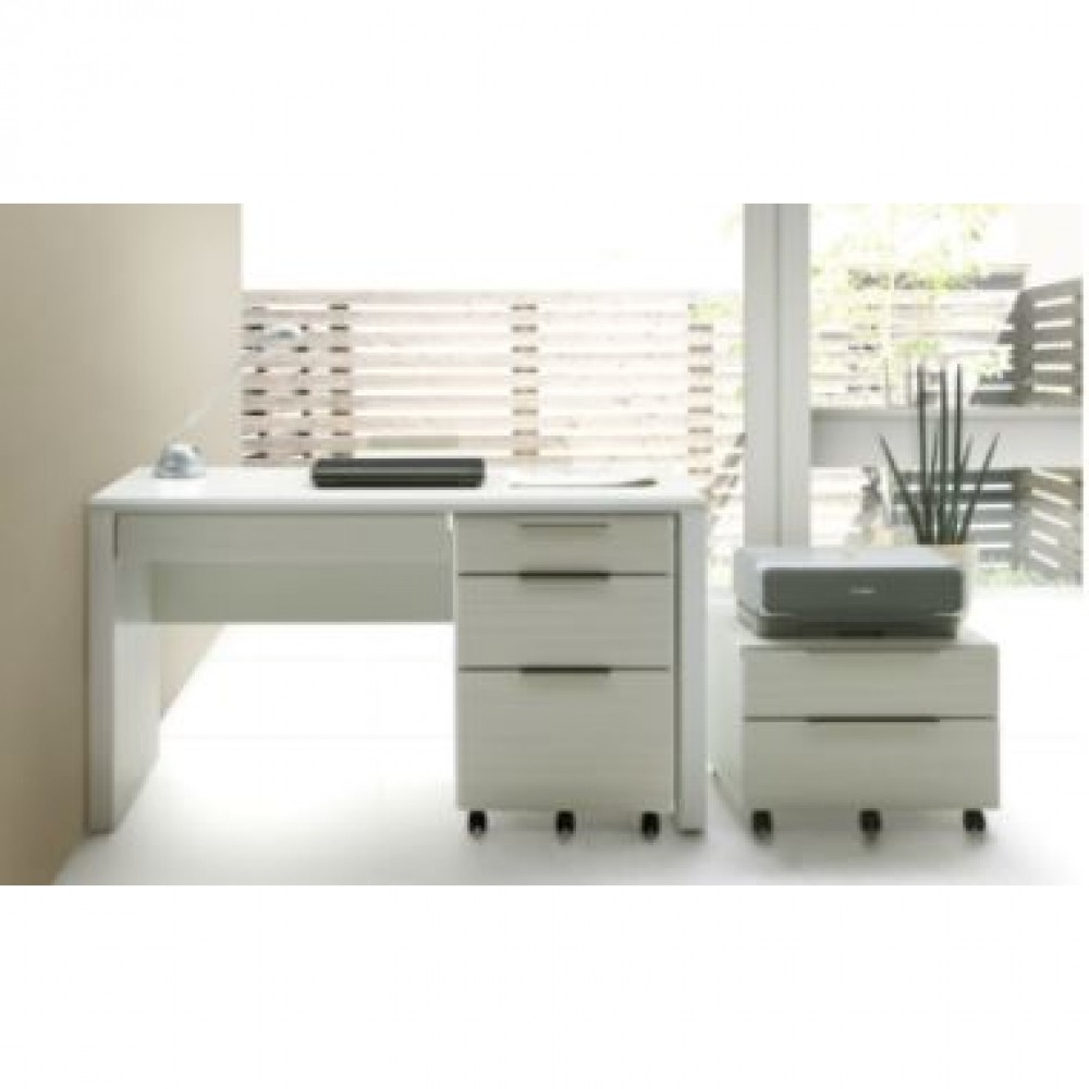 デスク　サイドチェスト　ワゴン　デスクサイズ［１００×４５/１００×６０/１２０×４５/１２０×６０/１４０×４５/１４０×６０］［ホワイト/ブラック］