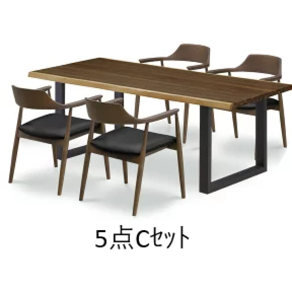 ダイニングテーブルセット［１５５／１８５］［ナチュラル／ウォールナット］ サムネイル 4