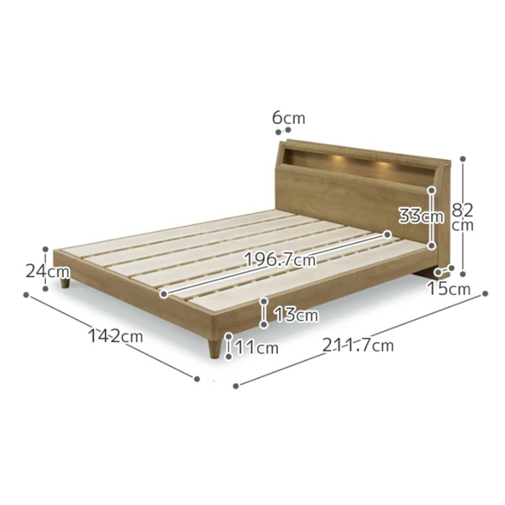ベッドフレームのみ［シングル／セミダブル／ダブル］［ナチュラル／グレー］ サムネイル 6